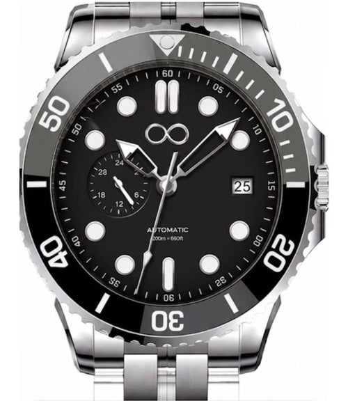 Diver Automatic with matte black dial luminous indices and unidirectional bezel