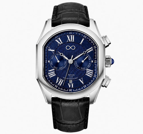 Integrated Blue with steel case and blue guilloché dial