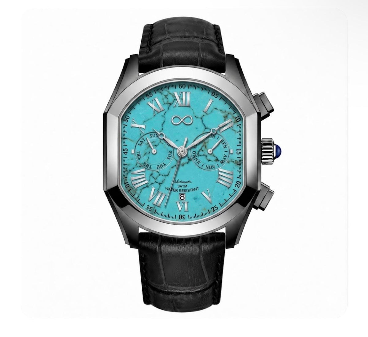 Nova Integrated with steel case and turquoise stone dial